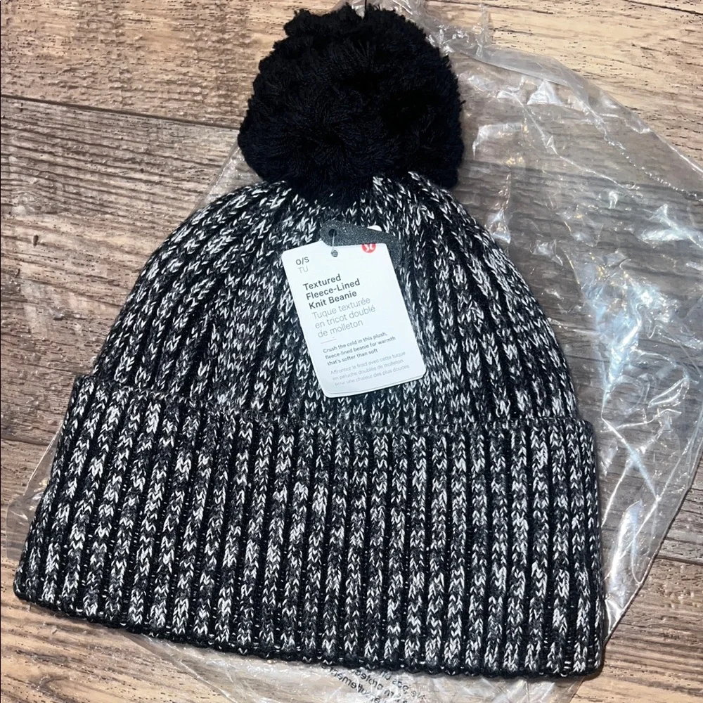 Lululemon Black and White Knit Beanie